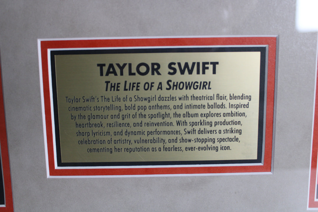 Taylor Swift – The Life of a Showgirl – Framed Autographed CD Insert & Vinyl Record
