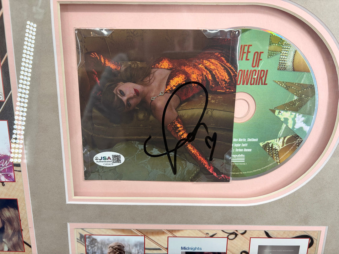 Taylor Swift - The Life of a Showgirl - Album Collage with Autographed CD Cover