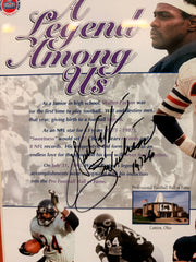 Walter Payton – Chicago Bears – Autographed Framed Photo with Super Bowl XX Ticket & Championship Ring