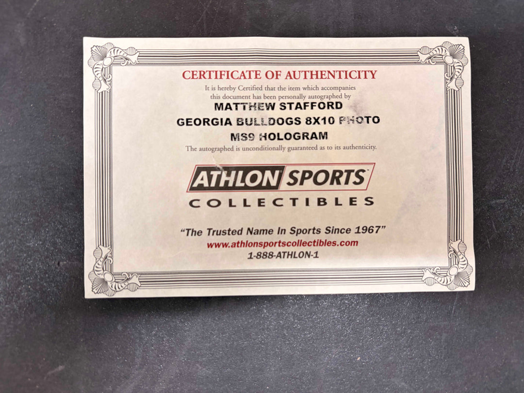 Matt Stafford – Georgia Bulldogs – Autographed Framed Photo