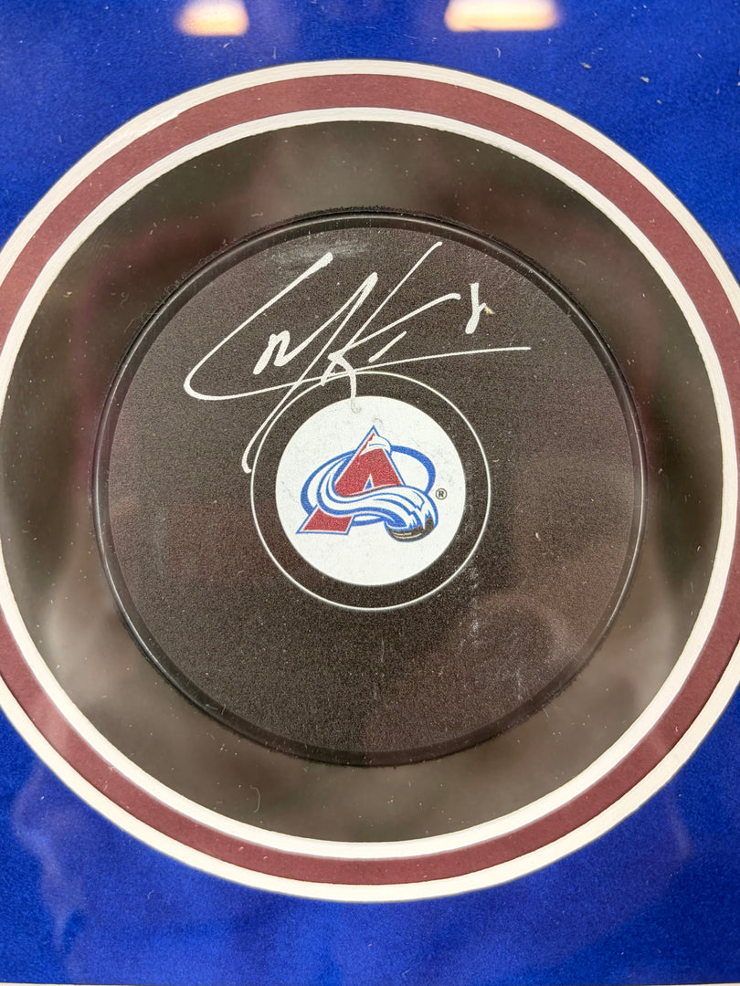 Cale Makar – Autographed Hockey Puck Framed Shadowbox