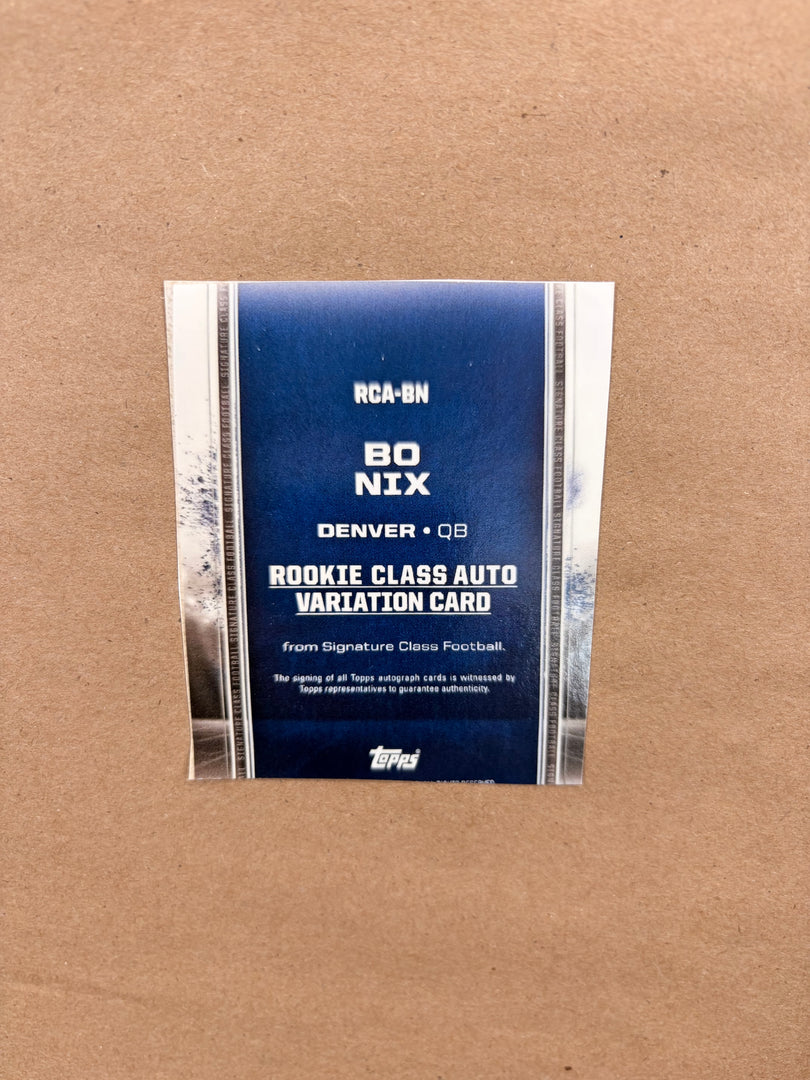Bo Nix - Denver Broncos - Autographed Card - Framed