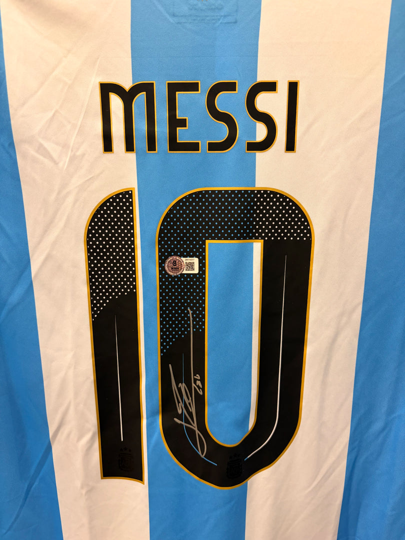 Lionel Messi - Argentina Number 10 Autographed Framed Jersey