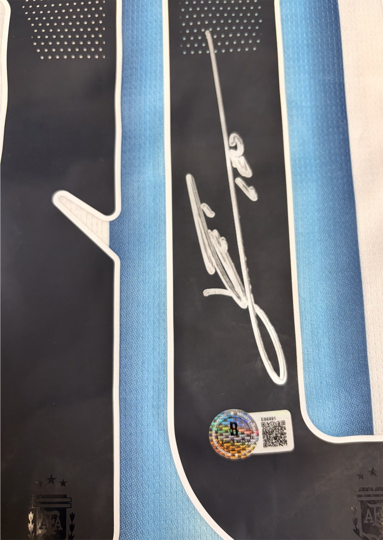 Lionel Messi - Argentina Number 10 Autographed Framed Jersey