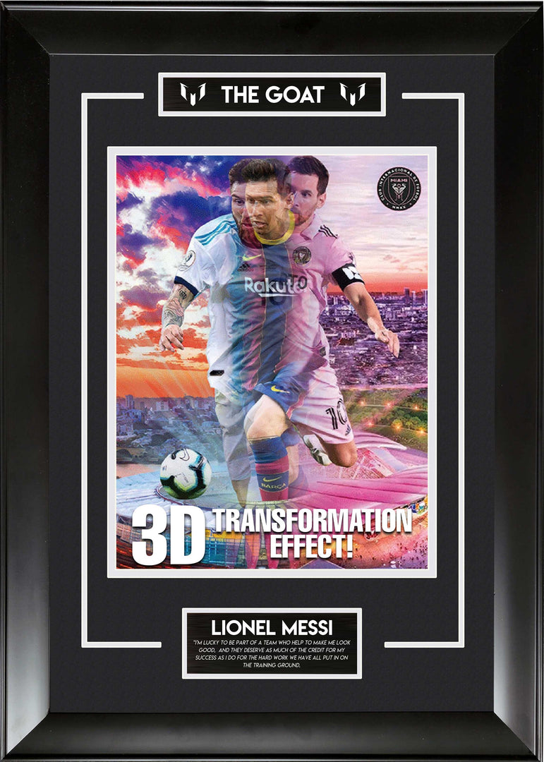 Lionel Messi - The GOAT - Framed 3D Holographic