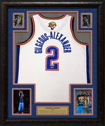 Load image into Gallery viewer, Shai Gilgeous-Alexander - Oklahoma City Thunder - Autographed Frame White Jersey with Gold Refractor Cards