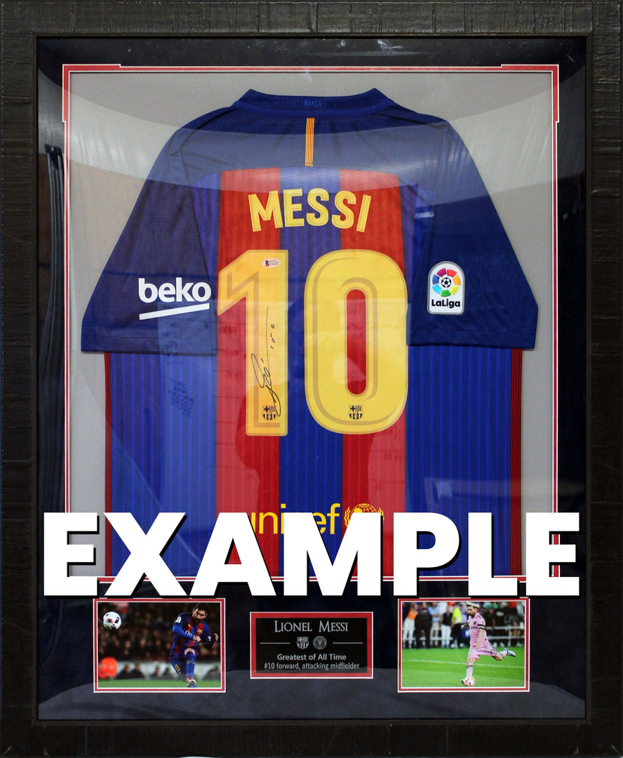 Lionel Messi - FC Barcelona Number 19 Autographed Framed Jersey