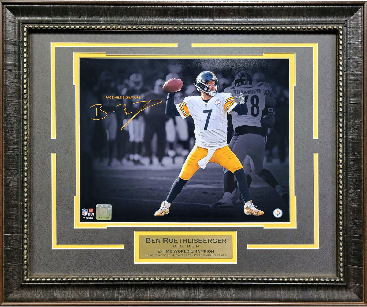 Big Ben Roethlisberger - Pittsburgh Steelers - Spotlight with Facsimil