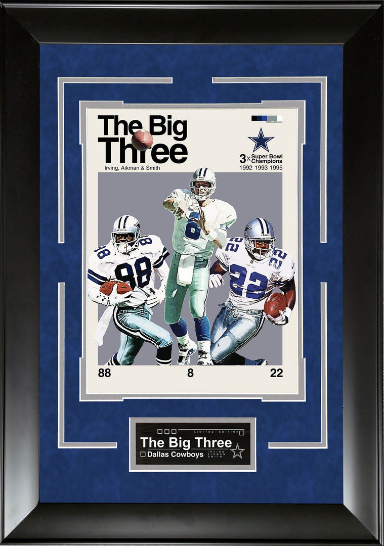 Dallas Cowboys - The Big Three - Mid-Century Art