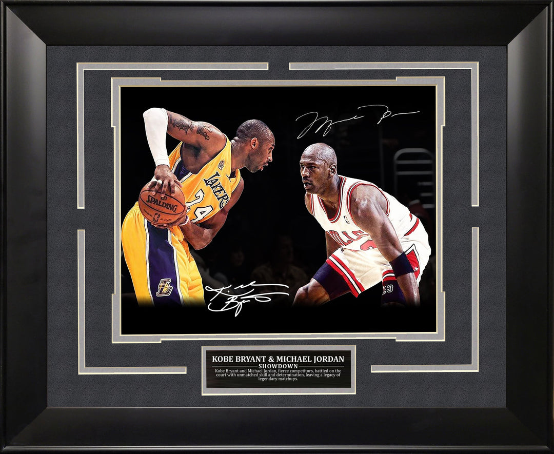 kobe byrant and michael jordan framed photo