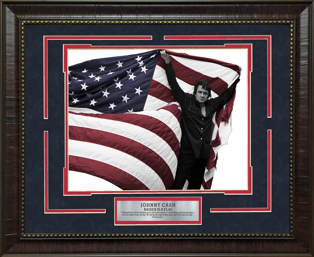 Johnny Cash with US Flag