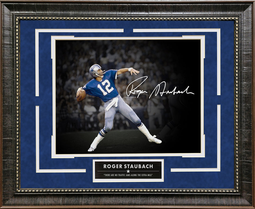 Roger Staubach - Dallas Cowboys Spotlight with Facsimile Signature