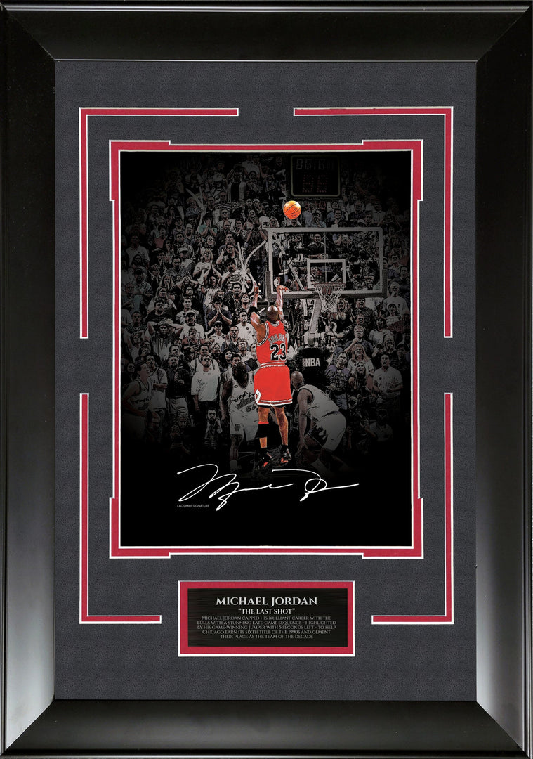 Michael Jordan's Last Shot Spotlight with Facsimile Signature