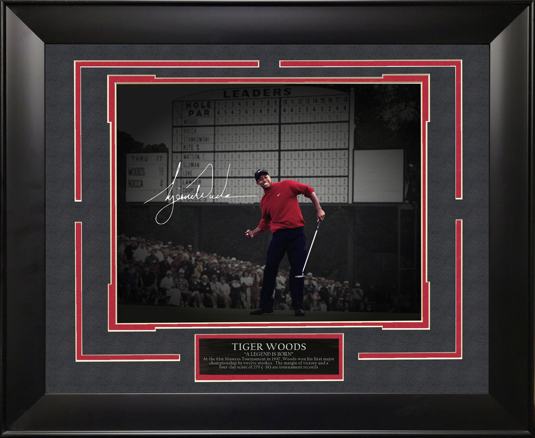 Tiger Woods 1997 Masters Spotlight with Facsimile Signature