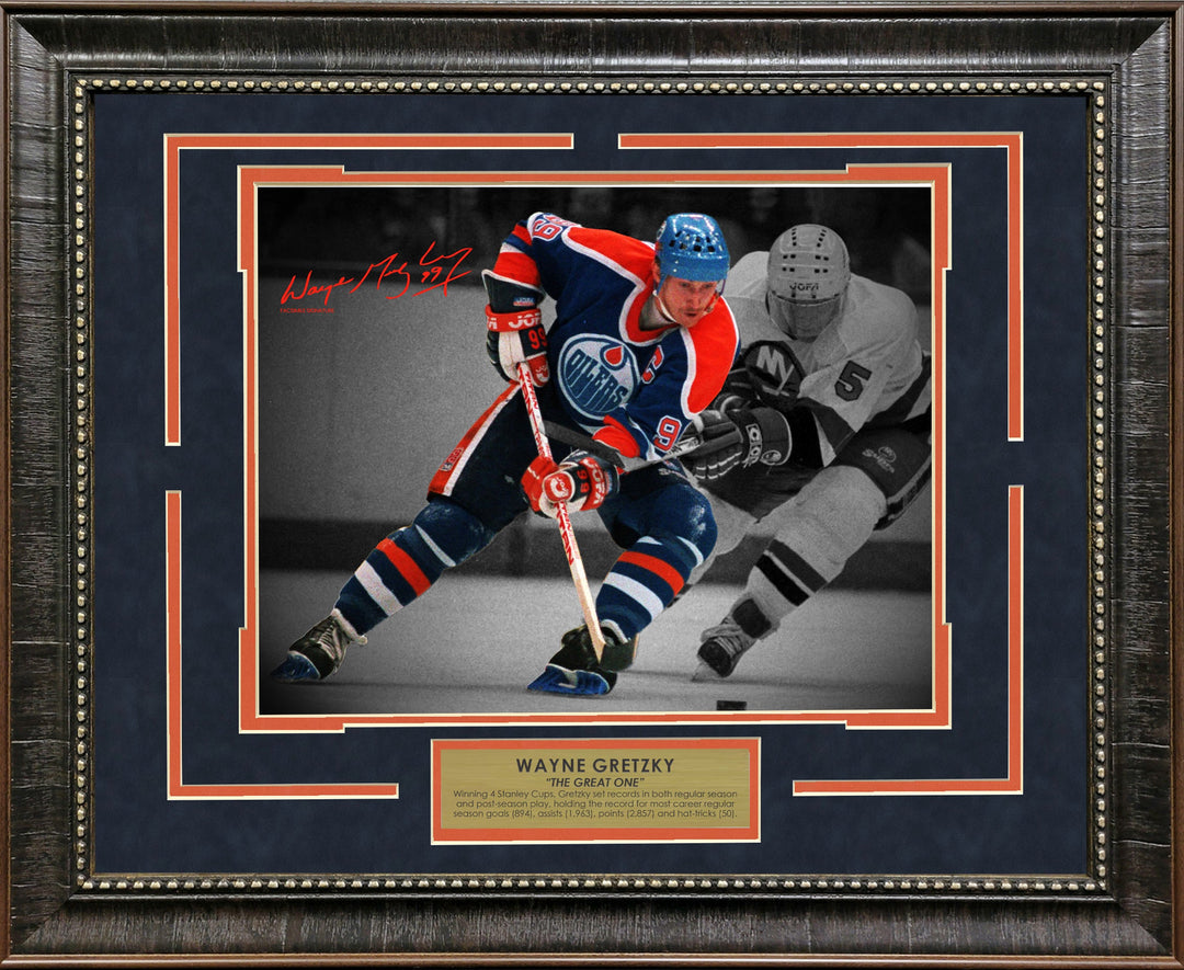 Wayne Gretzky Oilers Spotlight with Facsimile Signature