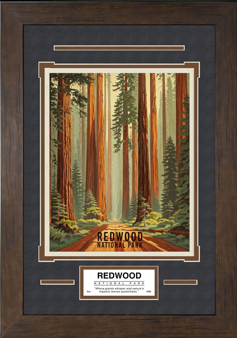 Redwood National Forest Vintage Travel Art