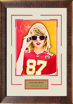 Load image into Gallery viewer, Taylor Swift wearing KC Chiefs with Facsimile Signature
