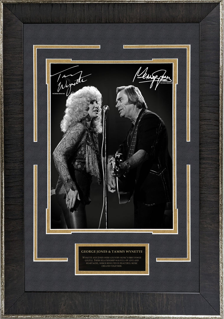 Tammy Wynette and George Jones Spotlight with Facsimile Signature