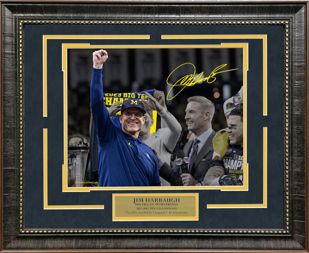 Michigan Wolverines - Jim Harbaugh Spotlight with Facsimile Signature
